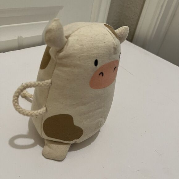 Panda Crate Baby Mooing Cow Educational Shaker Sound Stuffed Canvas Toy 6” - Picture 4 of 10